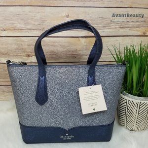 KATE SPADE LOLA GLITTER SATCHEL SMALL DUSK NAVY